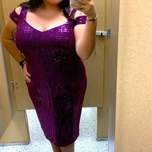 Purple sequin dress